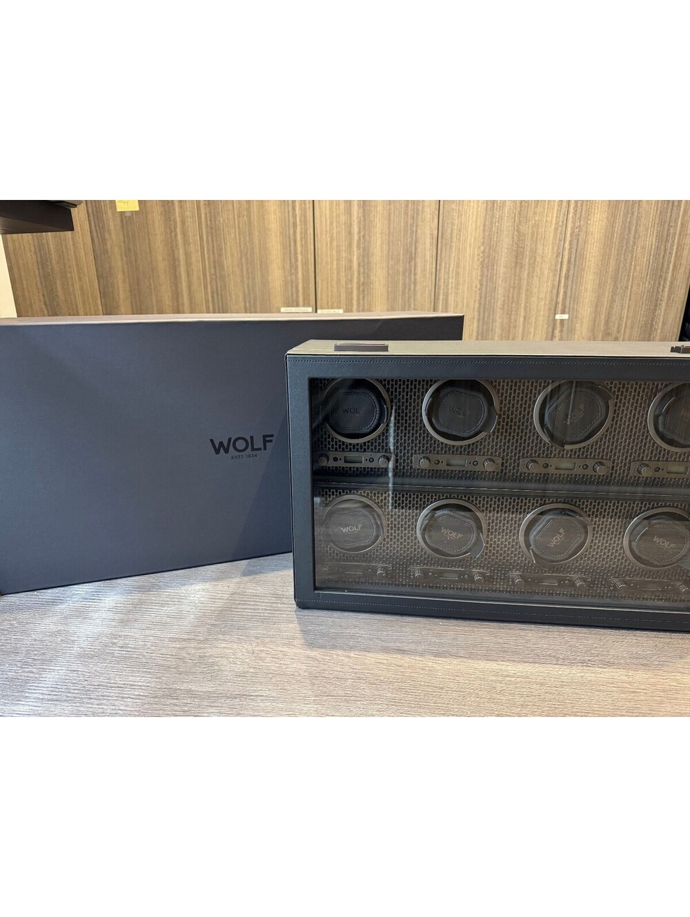 WOLF Axis 8 Piece Watch Winder in Powder Coat, 469703